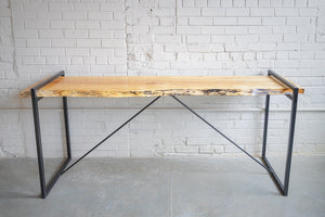 Console Table, Live Edge, Metal Powder-coated