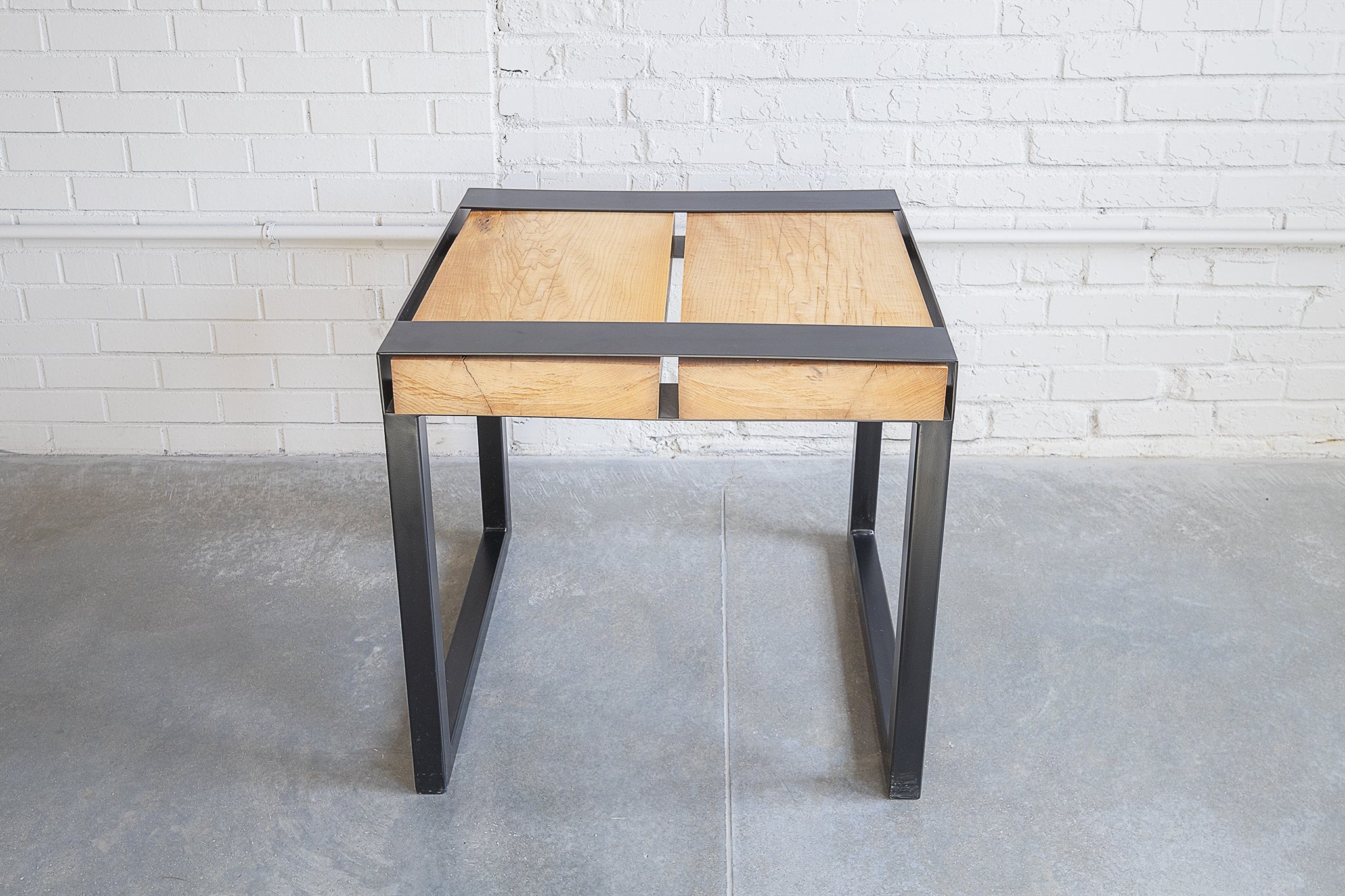 Side Table, Two Butcher Block tops, 